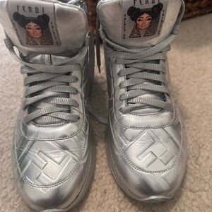 Fendi Women's Silver Sneakers - Nicki Minaj Edition